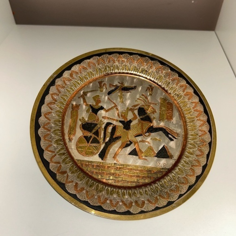 Gold and Black‎ Egyptian Motif Plate decor wall